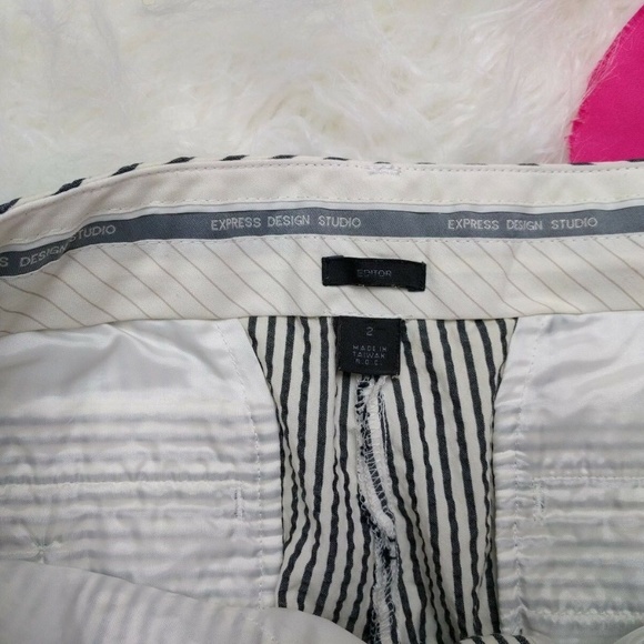 @ Express 2 White Grey Striped Trouser Pant Editor - Picture 4 of 7